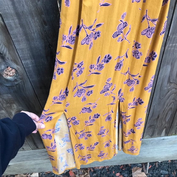 Yellow floral midi dress - Picture 4 of 7